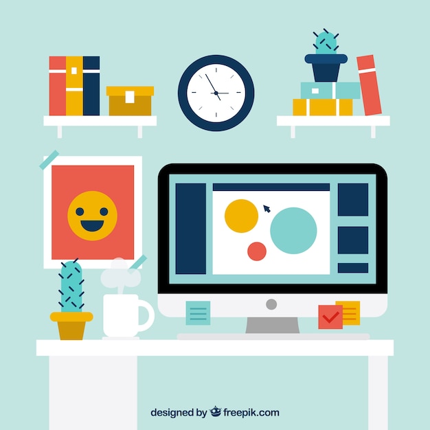 Hintergrund des Grafikdesign-Arbeitsraums im handgezeichneten Stil