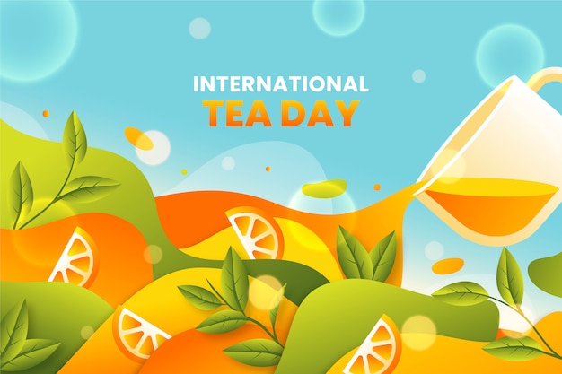 Hintergrund des internationalen teetages mit farbverlauf