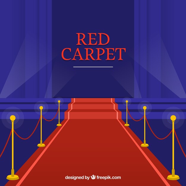 Hintergrund des roten Teppichs in der flachen Art