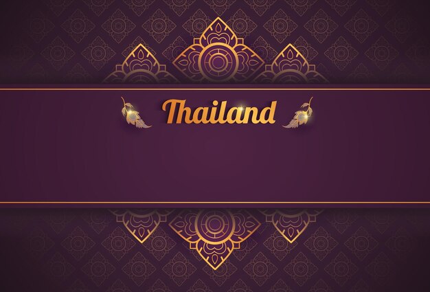 Hintergrund-Designelemente Linie Thai-Thai-Muster Hintergrund Thai-Kunst und Luxus-Banner im asiatischen Stil mit Rahmendekoration