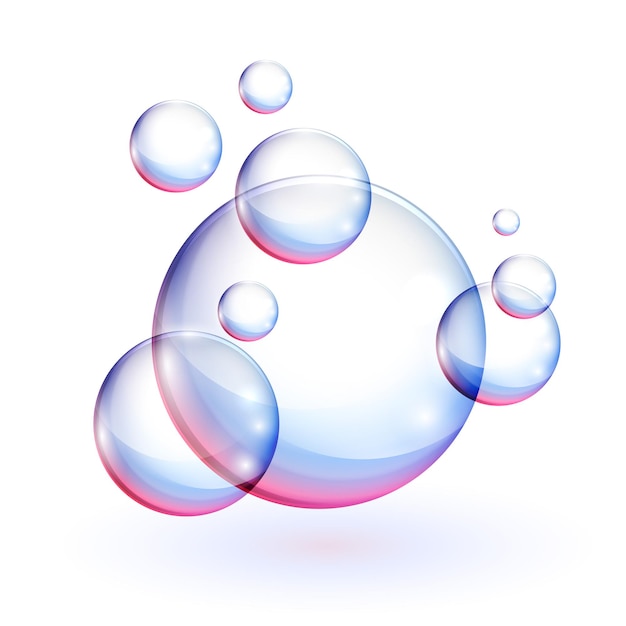 Hintergrund durchsichtiger Wasser- oder Seifenblasen