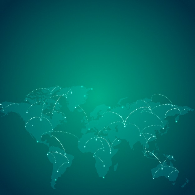 Hintergrund-Illustrationsvektor der weltweiten Verbindung grüner