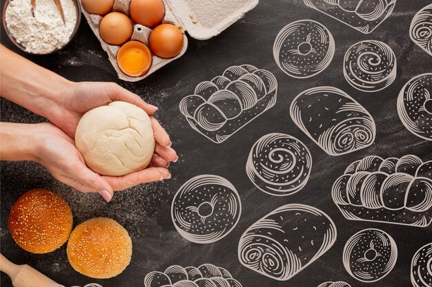 Hintergrund mit Bäckereimuster