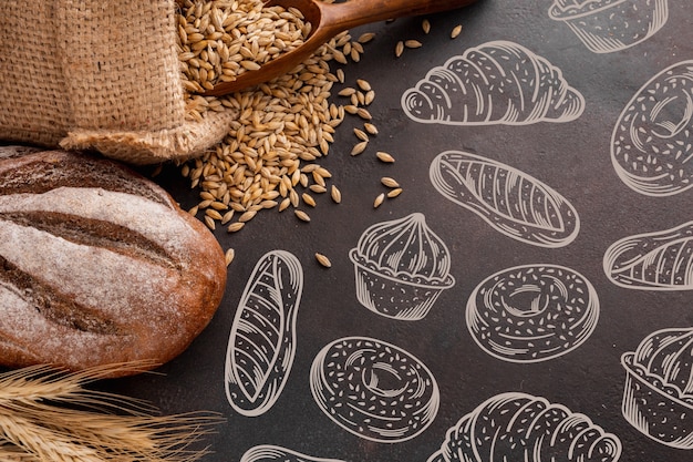 Hintergrund mit Bäckereimuster
