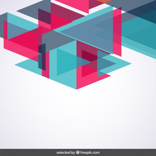 Kostenlose Vektor hintergrund mit blauen und rosa dreiecke