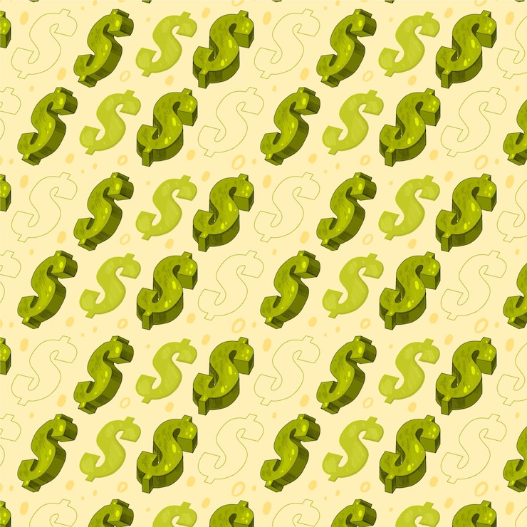 Kostenlose Vektor hintergrund mit dollarzeichenmuster