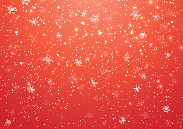 Hintergrund mit fallenden Schneeflocken und Bokeh-Lichterdesign