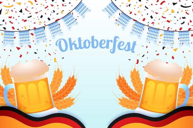 Kostenloser Vektor hintergrund mit farbverlauf für das oktoberfest