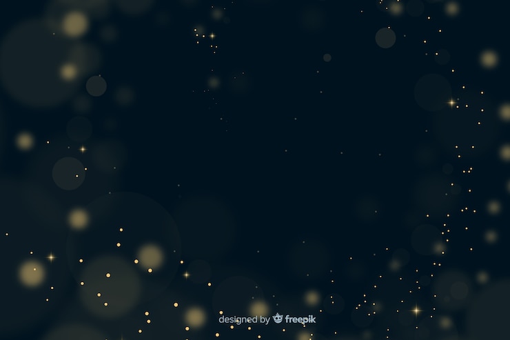Kostenlose Vektor hintergrund mit goldenen partikeln bokeh