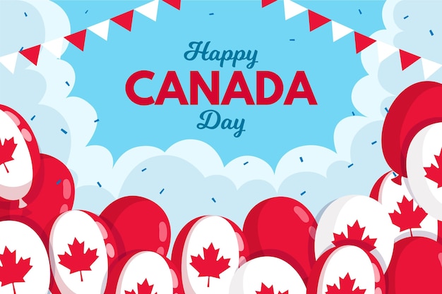 Hintergrund mit luftballons für kanada-tag