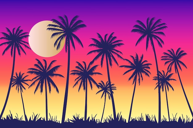 Kostenloser Vektor hintergrund mit palmenschattenbilddesign