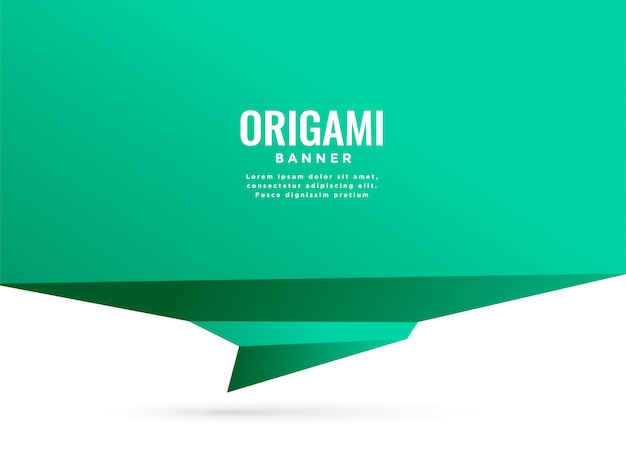Hintergrund mit Türkis Origami Chat Banner