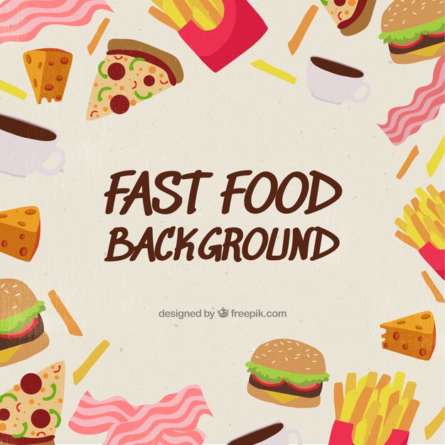 Hintergrund mit verschiedenen Fastfood