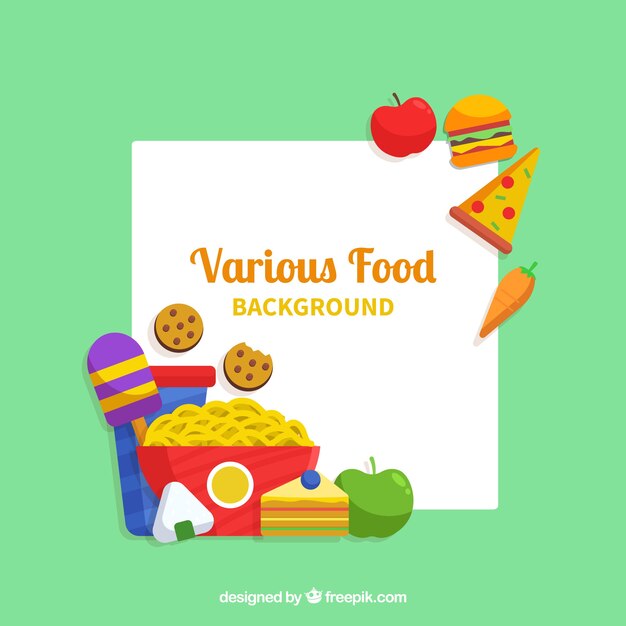 Hintergrund mit verschiedenen Lebensmitteln