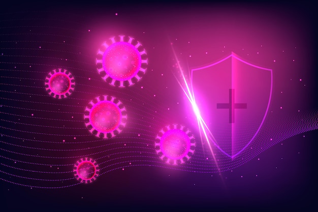 Hintergrunddesign des Coronavirus-Schutzschilds