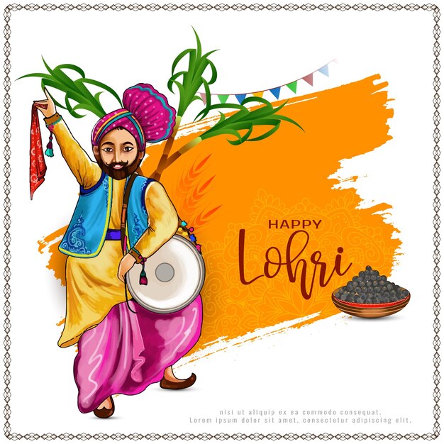 Hintergrunddesign für die Feier des indischen Lohri-Festivals