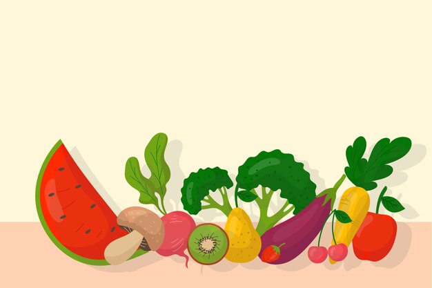 Hintergrunddesign Obst und Gemüse
