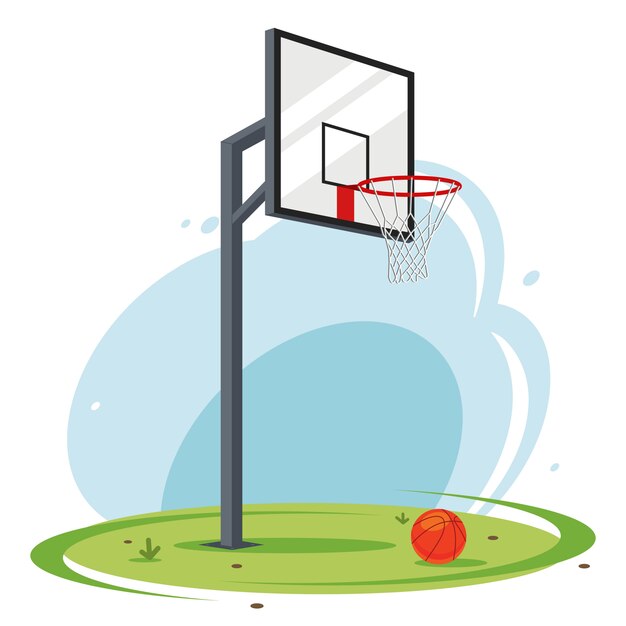 Basketballkorb und orange ball | Premium-Vektor