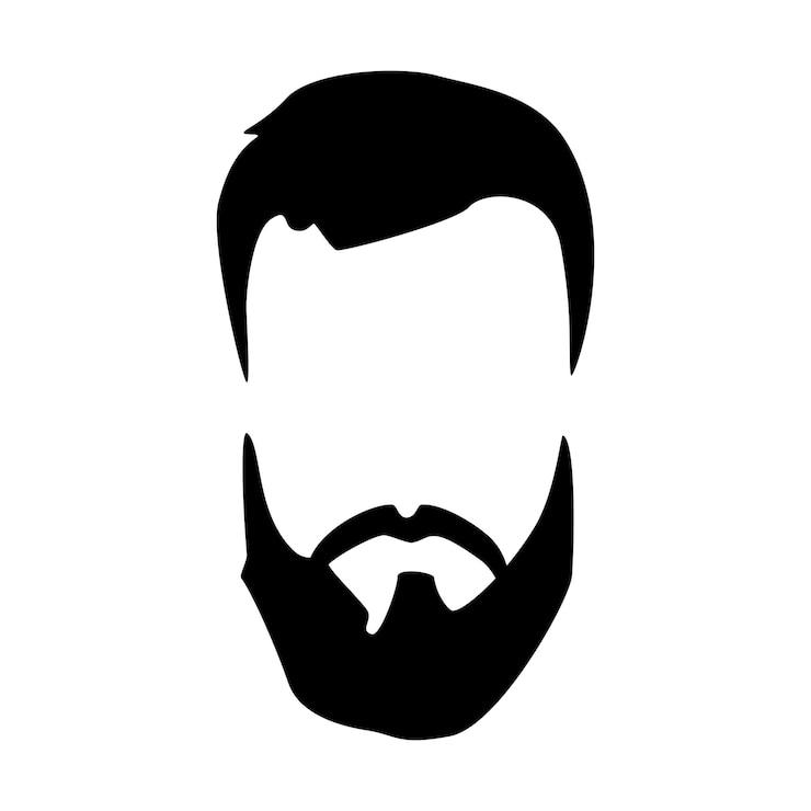 Kostenlose Vektor hipster detaillierte haare und langer bart modebärtiger mann isoliert auf weißem hintergrund vektor