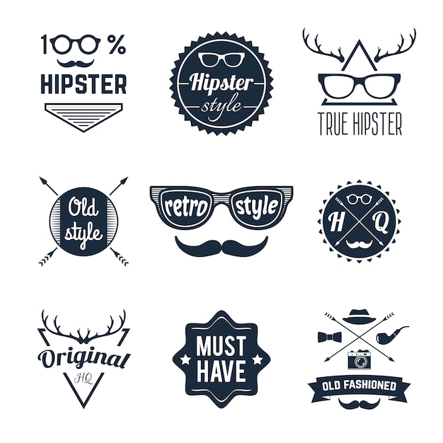 Kostenloser Vektor hipster label set