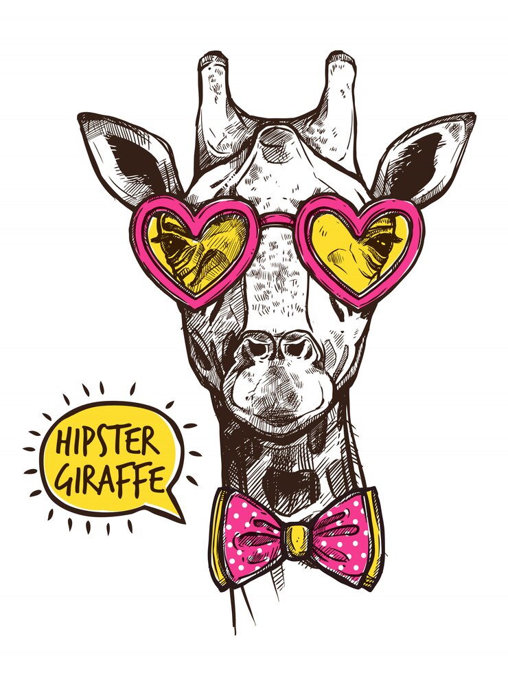 Kostenlose Vektor hipster-tierplakat