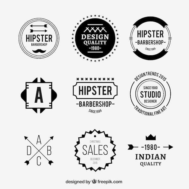 Kostenloser Vektor hipster wohnung logo collection