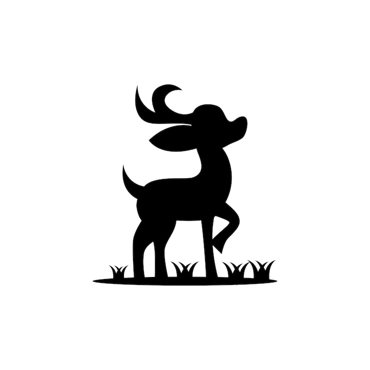 Kostenlose Vektor hirsch-silhouette-design-vorlage
