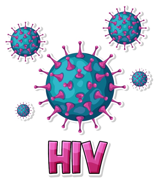 Kostenloser Vektor hiv-virus auf weißem hintergrund