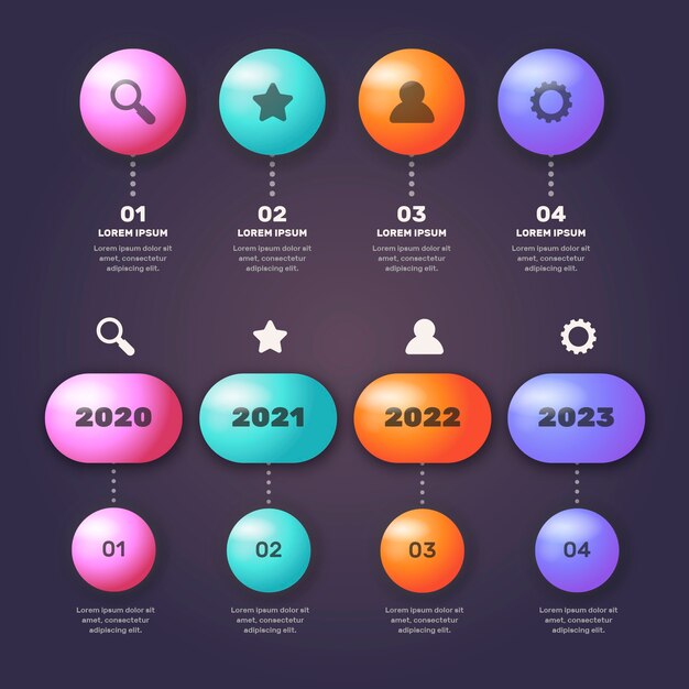 Hochglanz-infografik-sammlungskonzept 3d