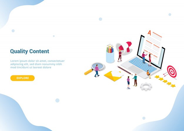 Hochwertiges Content Konzept Fur Website Vorlage Oder Landing Homepage Premium Vektor