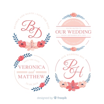 Hochzeit monogramm logo vorlagen sammlung