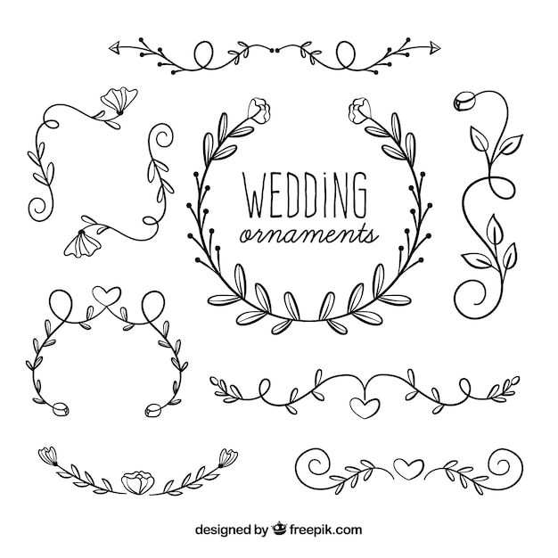 Hochzeit Ornamente Sammlung zu dekorieren