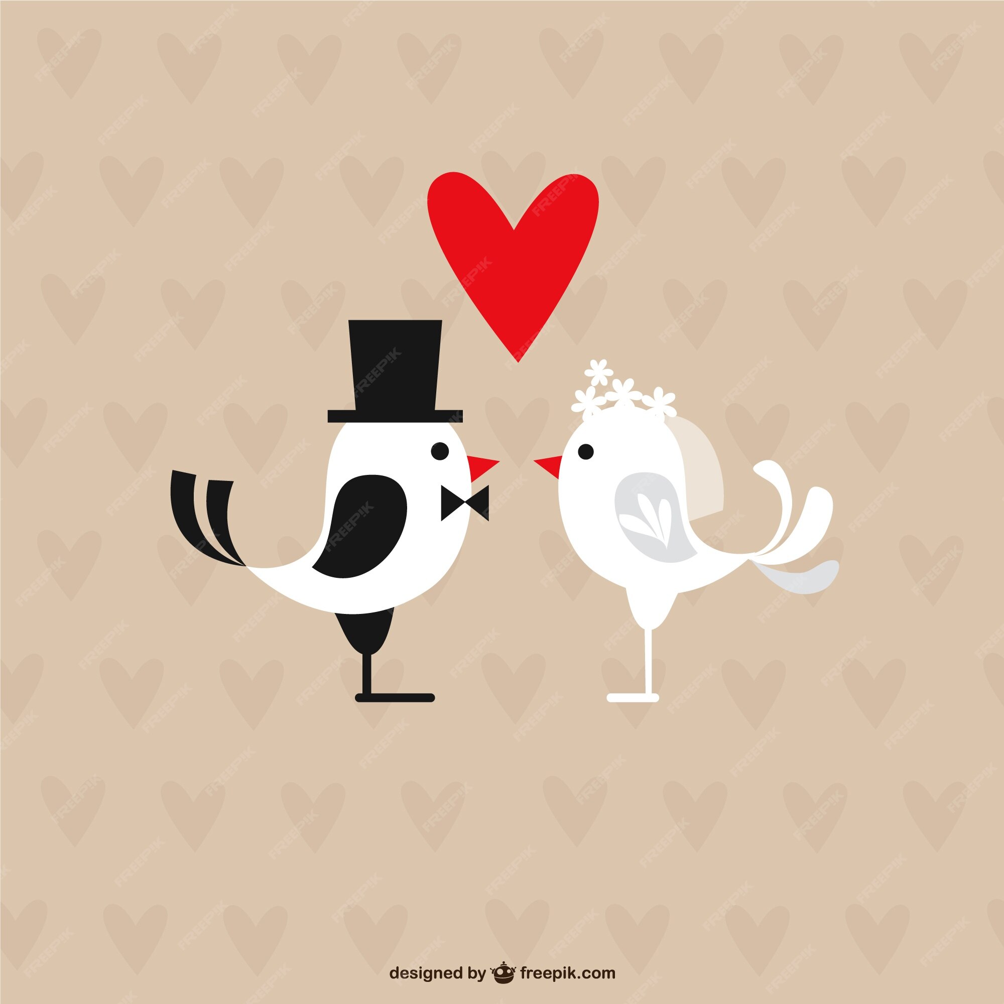 HochzeitsVögel Kostenlose Vektor