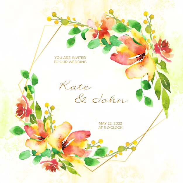 Hochzeitsblumenrahmen-Einladungskartenkonzept