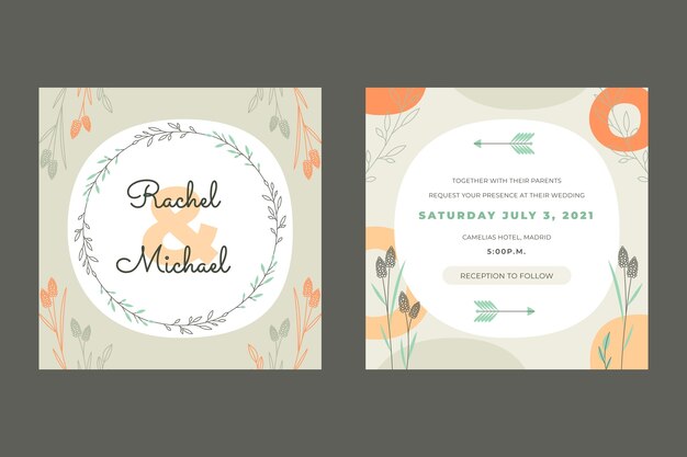 Hochzeitseinladung Template Design