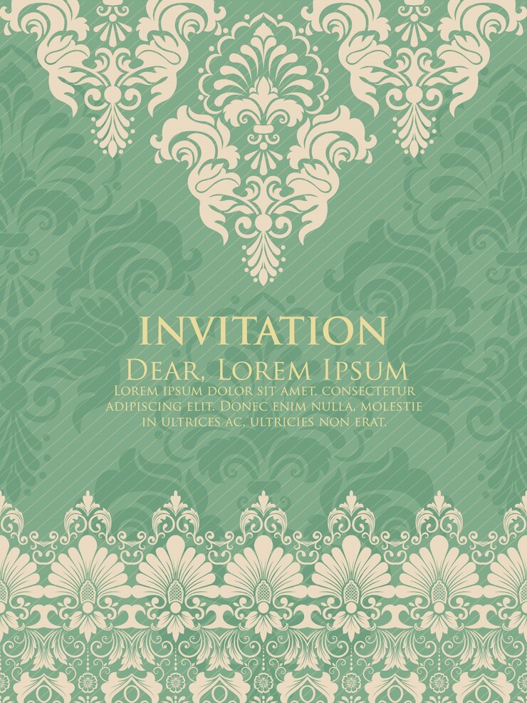 Kostenlose Vektor hochzeitseinladung und -mitteilungskarte mit weinlesehintergrundgrafik