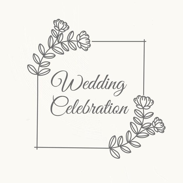 Hochzeitslogo-Vektorschablone im botanischen Stil