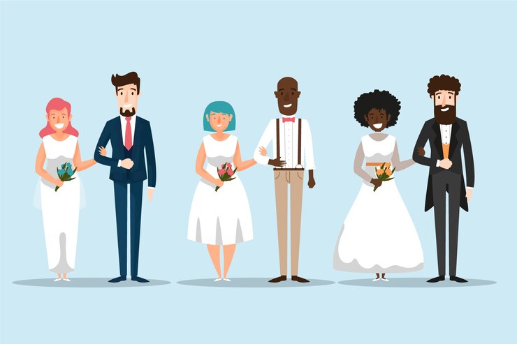 Kostenlose Vektor hochzeitspaare