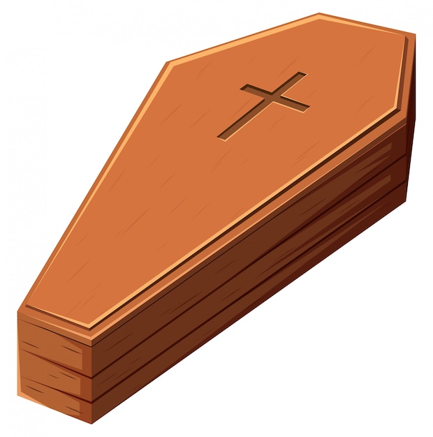 Hölzernes cofin mit christain Kreuz