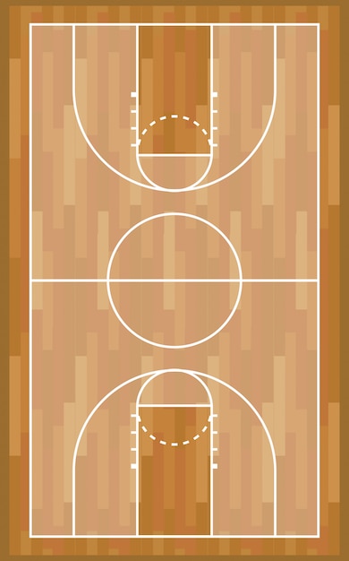 Hölzernes Gerichtssportspiel des Basketballs