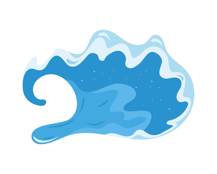 Kostenlose Vektor hohe welle des meeres