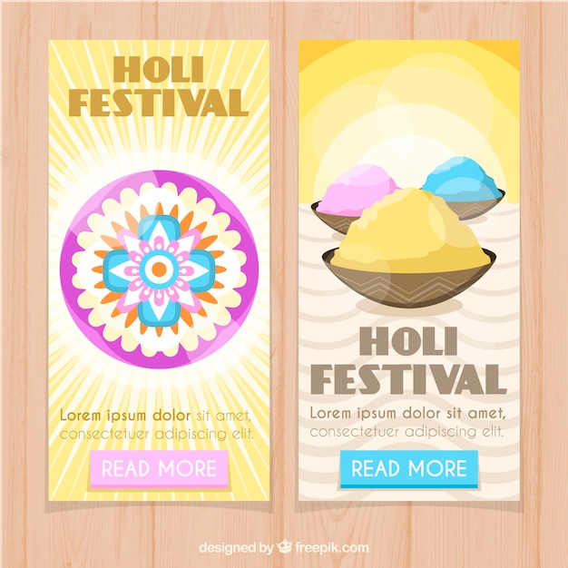 Kostenloser Vektor holi festival banner