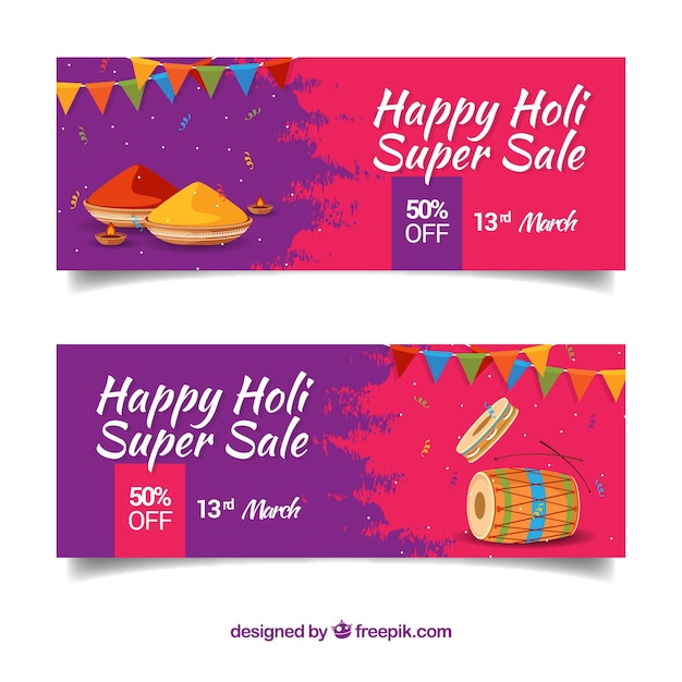 Holi festival banner