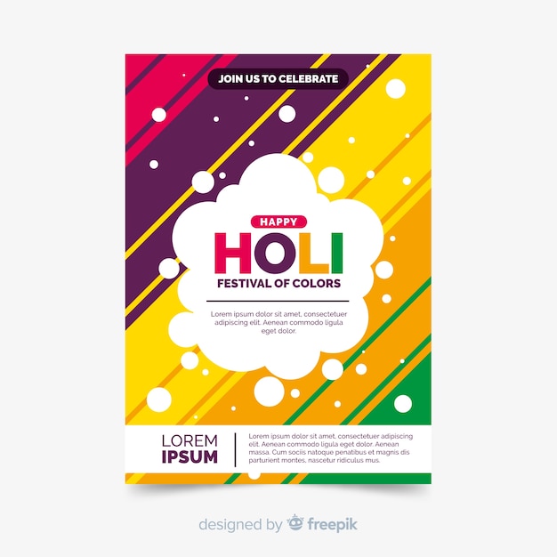 Holi festival flyer vorlage