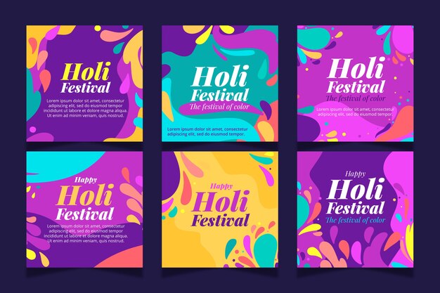 Holi Festival Instagram Beiträge festgelegt