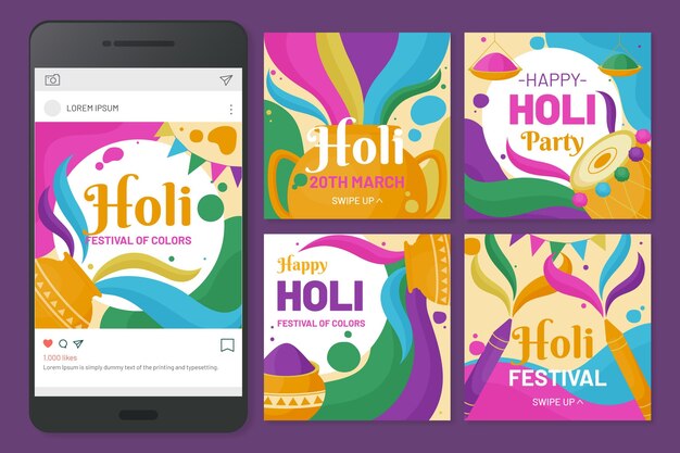 Holi Festival Instagram Beiträge
