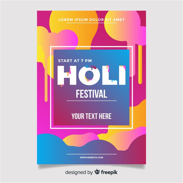 Holi Festival-Partei-Plakat der Steigung
