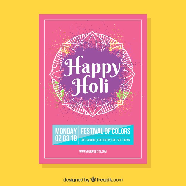 Holi festival party poster