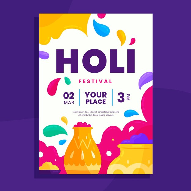 Holi Festival Plakat Vorlage