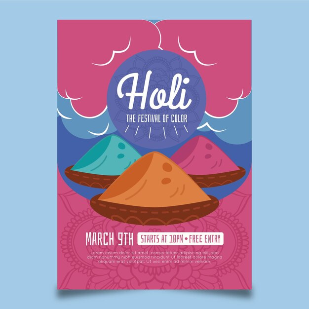 Holi Festival Poster Vorlage